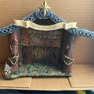 Thomas Kinkade Holy Night Creche Base in Green